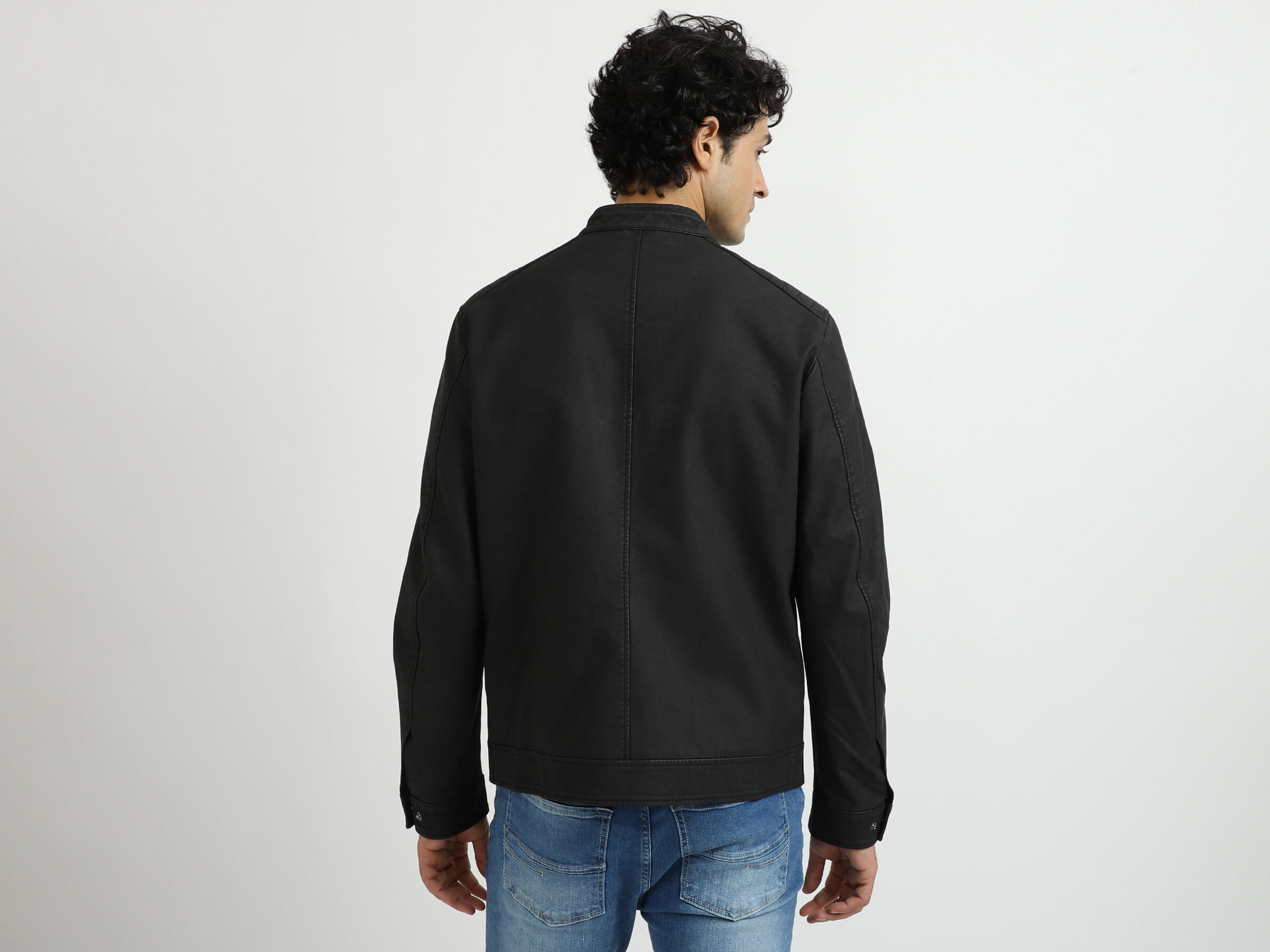 PU BIKER STYLE JACKET image number 3